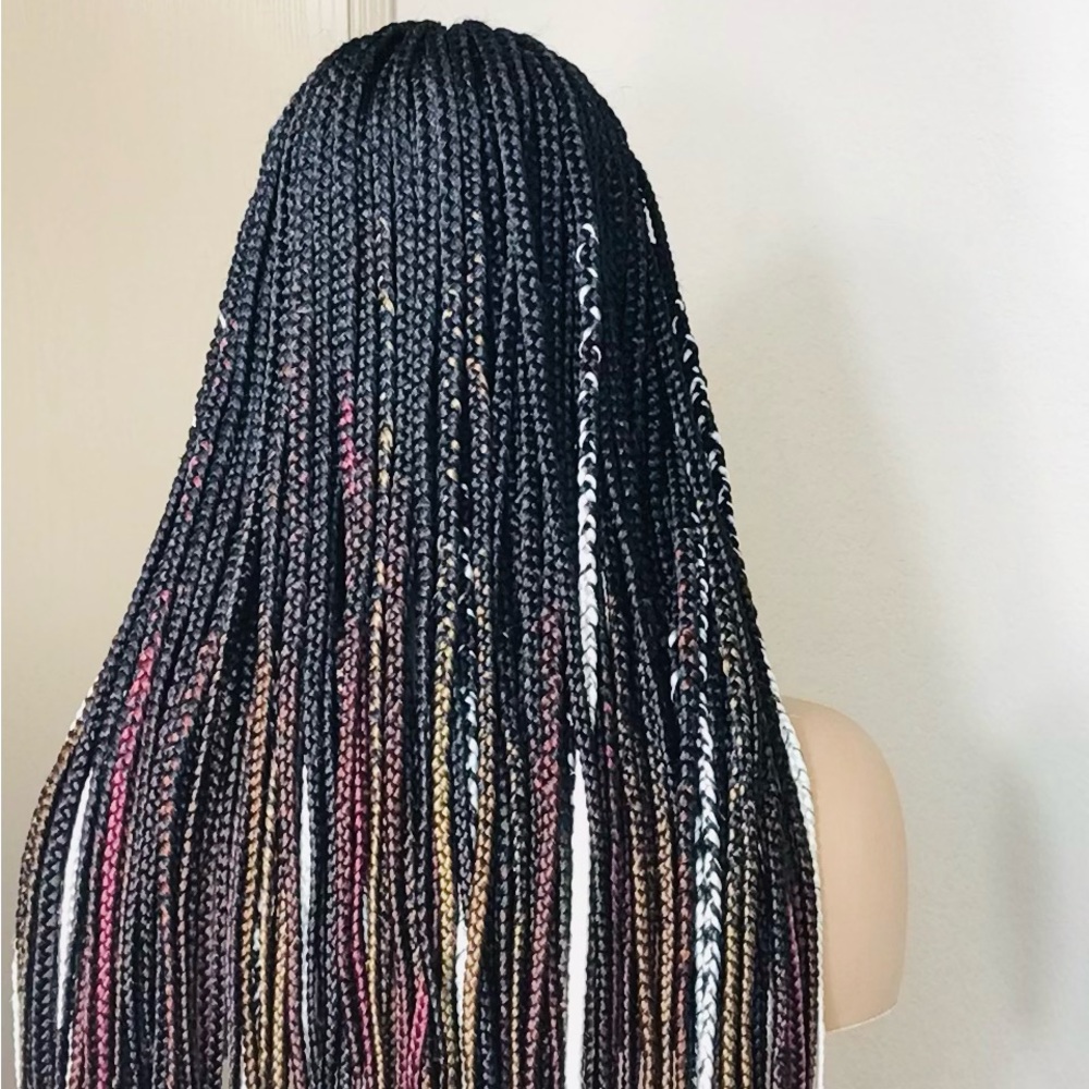 35” Hand braided ready to wear wig.